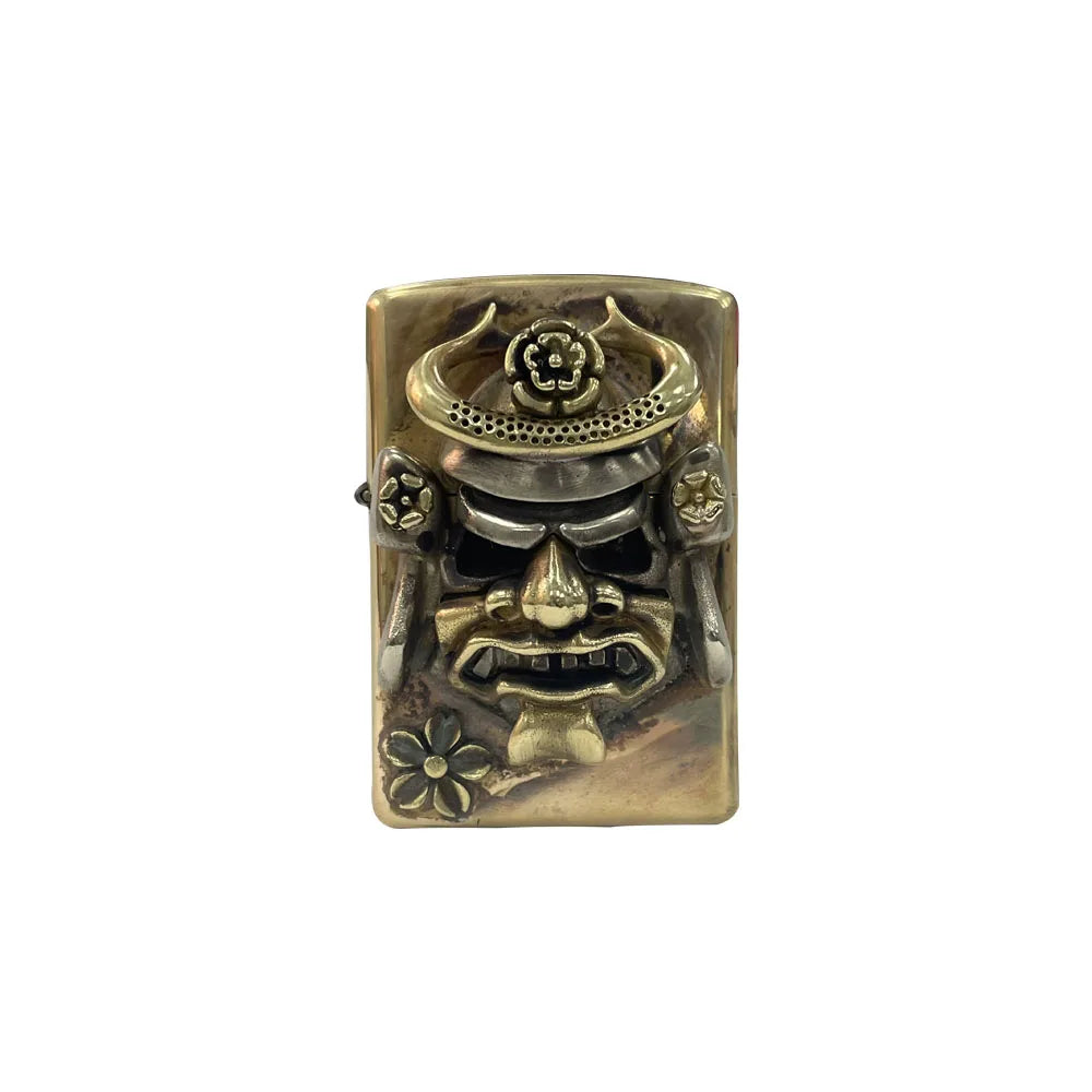 Handmade Vintage Brass Lighter Case EDC Outdoor, Lighter Insert Replacement Metal Armor-Sakura Samuraint