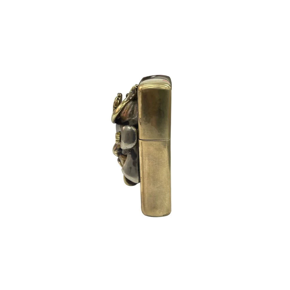 Handmade Vintage Brass Lighter Case EDC Outdoor, Lighter Insert Replacement Metal Armor-Sakura Samuraint