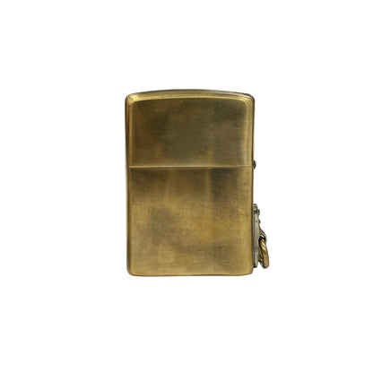 Handmade Vintage Brass Lighter Case EDC Outdoor, Lighter Insert Replacement Metal Armor-Japan Samurai