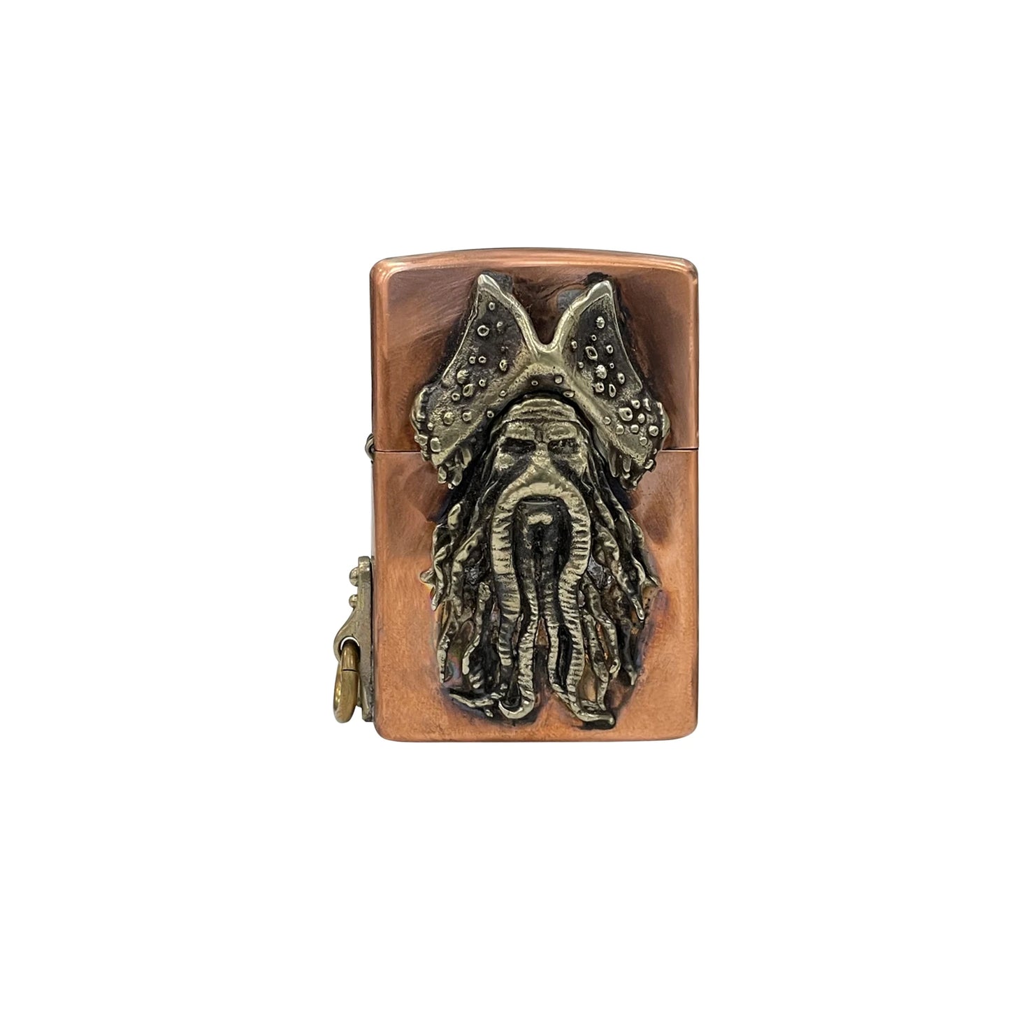 Handmade Vintage Brass Lighter Case EDC Outdoor, Lighter Insert Replacement Metal Armor-Viking Pirate